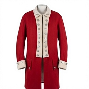 Manteau de cérémonie rouge pour homme 100 % laine, double boutonnage, imperméable, écologique, uniforme historique, vêtement d'extérieur, logo personnalisé, OEM - Product Image 1