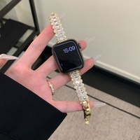 Металлический браслет с прозрачными цирконами для Apple Watch S10 9 8 7 SE, модный женский ремешок для Iwatch 46 мм 42 мм Ultra 49 мм