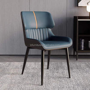 Sillas de Comedor Modernas de Lujo, Económicas, Estilo Nórdico, Negras, de Metal para Exteriores, Tapizadas en Cuero Genuino, Muebles para el Hogar, Oficina y Comedor - Product Image 4