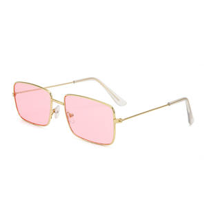 Montures de lunettes rectangulaires dorées, monture complète, unisexe, tendance mode, protection UV385, type 3, verres AC, origine Jinhua - Product Image 6