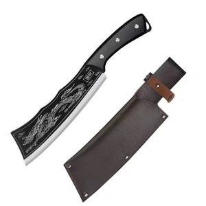 Dragon Slayer Knife 12 In Carbon Steel Hand Forged Kitchen Bone Cutter Multi Purpose Blade Black Handle Chopping Slicing - Product Image 4