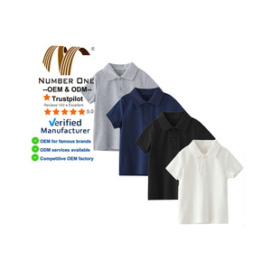 Nouvelle Arrivée T-shirt d'Été pour Enfants 100 % Coton, Personnalisable avec Logo, Hauts d'Uniforme Scolaire, Polo pour Garçons - Product Image 1