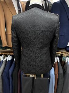 シングルブレストラインストーンメンズスーツ3ピース高級セットジャケットベストパンツ手作りビーズウェディング新郎フォーマルウェア - Product Image 6