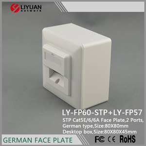 LIYUAN Alemania Cat6 blindado 2 Gang placa de pared de red RJ45 placa frontal piezas de telecomunicaciones modelo 2 + LY-FP57 - Product Image 5