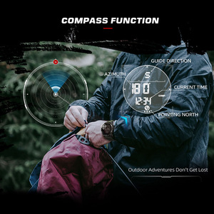 <span class=keywords><strong>Montre</strong></span> de sport numérique pour homme, lumineuse, avec podomètre, alarme, métronome, boussole, idéale pour les étudiants, résistante à l'eau 5 ATM - Product Image 2