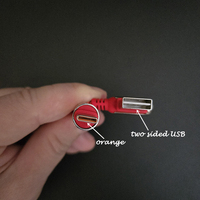 Kabel USB ke Tipe C dengan logo kustom, Mini Zinc Alloy, sambungan siku 90 derajat, dua sisi, anyaman nilon.