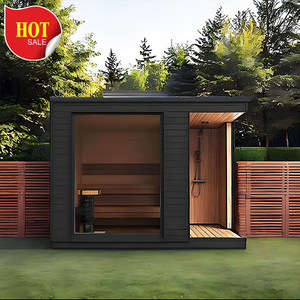 Salle de sauna à vapeur en <span class=keywords><strong>pierre</strong></span> de luxe avec poêle à bois électrique au design moderne pour application de villa Matériau en bois massif - Product Image 6