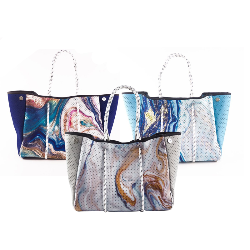 Индивидуальная модная дорожная Неопреновая пляжная сумка, многофункциональная сумка, пляжная сумка-тоут с внутренней молнией, кошелек для женщин