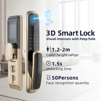 Cerradura Inteligente para Puerta UIELOCK QB20 con Reconocimiento Facial 3D, Captura de Imagen con Cámara, Wifi, Aplicación Tuya, Huella Dactilar, Contraseña Facial y Tarjeta