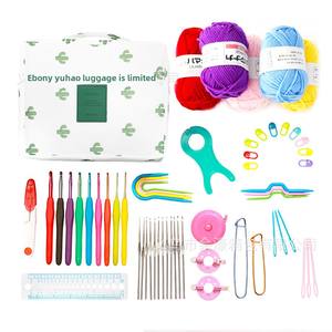 Kit de Crochet en Gros Fleurette Bleue pour Débutant Ensemble d'Outils de <span class=keywords><strong>Tricot</strong></span> Paquet de Matériel de Laine à Crocheter DIY - Product Image 3