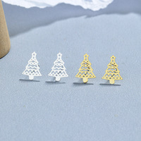 Boucles d'oreilles tendance en argent S925 plaqué or, motif sapin de Noël, pour femmes et jeunes filles, accessoires de fête Joyeux Noël, bijoux fantaisie