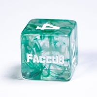Set Dadu D6 FACCUB Logo Kustom untuk Permainan D&D, Cantik, Populer, Natal, Plastik Resin Buatan Tangan, Retro, Tepi Tajam