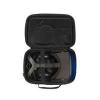 Étui pour casque de réalité virtuelle de jeu imperméable, antichoc, anti-poussière, durable, en métal/plastique, fermeture éclair, mousse EVA, design personnalisé, poignée en tissu noir