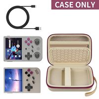 PAIYULE Beige EVA casing perjalanan untuk RG353V/ RG353VS/ R36S Retro Permainan genggam pengatur penyimpanan Emulator Android membawa