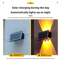 Lampe murale solaire moderne étanche en ABS, double projecteur haut et bas, zéro énergie, pour décoration extérieure de maison