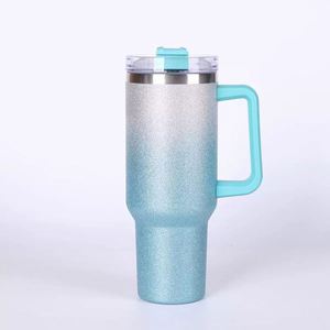 Custom Spill Proof Flip <b>Straw</b> Tumbler Wholesale Bulk Thermal Mug Stainless Steel Coffee Thermo Cup 30oz 40oz Tumbler With Handle - Product Image 3