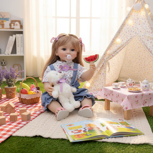 Muñeca <span class=keywords><strong>Reborn</strong></span> <span class=keywords><strong>de</strong></span> Vinilo <span class=keywords><strong>de</strong></span> 22 Pulgadas en Oferta, Muñeca Realista <span class=keywords><strong>de</strong></span> Niña, Juguete Matryoshka, Figura Decorativa, Regalo para Guardería, Entrenamiento y Colección - Product Image 5