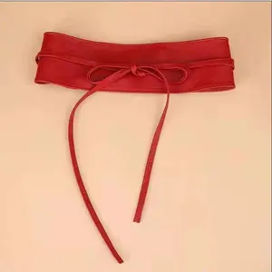 Women Lady Sexy Slimming Body Waist Belt Wide PU Leather Elastic Corset Waistband For Dress Decoration