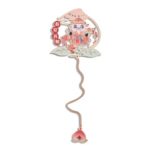 Promotional Items Unique Design Engraved Laser Metal <b>Bookmark</b> with Chain - Product Image 1