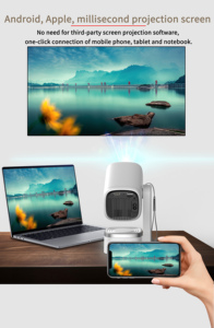 Projecteur domestique le plus vendu 5000 ANSI Lumens Wi-Fi double bande Android 14 Portable avec sangle de poignet Correction trapézoïdale automatique Cinéma maison - Product Image 6