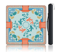 Tapis de mahjong à motif floral violet série M0806, 31,5 pouces, antidérapant, réduction du bruit, tapis de table pour jeux de société, mahjong, poker