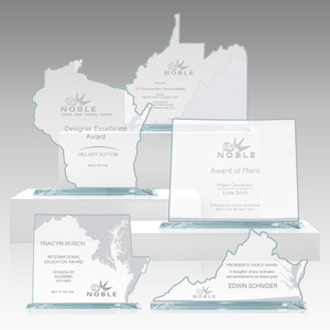 Placa de Premio de Vidrio Transparente Personalizada al por Mayor Noble con Mapa de Estados Unidos en Vidrio - Product Image 2
