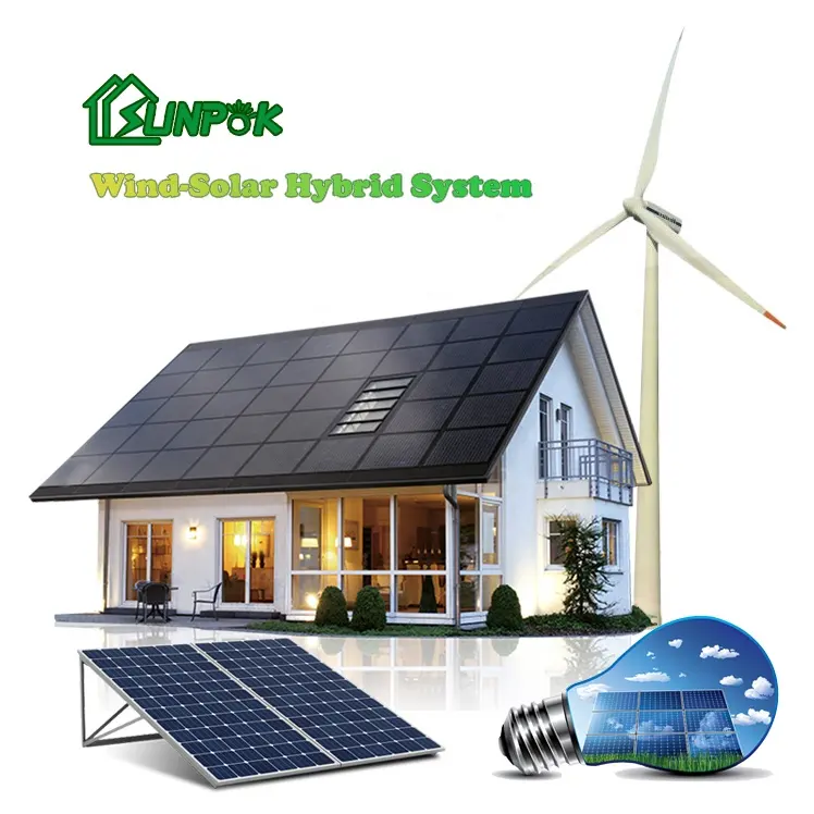 Sunpok wind turbine10kw system 5kw 10kw solar wind hybrid system for wind solar hybrid power system