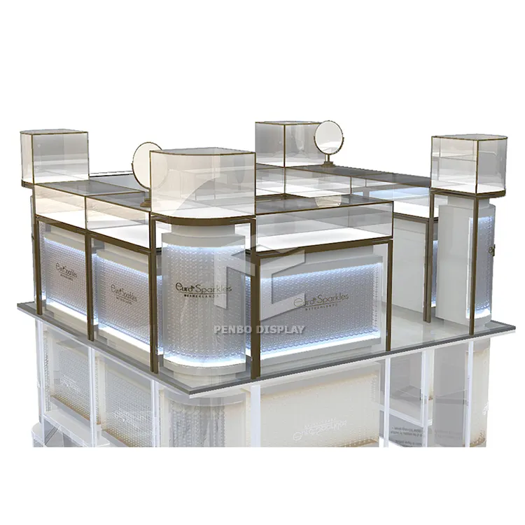 Luxury jeweller's store glass display showcase for sale jewellery display cabinet jewels mall counter jewelry kiosk