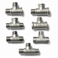 Raccord en T 3 voies en acier inoxydable 304, 3000 PSI, filetage mâle/femelle BSPP/BSPT 1/2 pouce DN15, usiné CNC, pour eau et huile, marque ZL