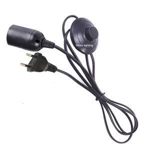 Nhà Máy Bán Trực Tiếp Châu Âu 2 Pin Cắm + Dây Nguồn Mở Rộng + Công Tắc Chân + E27 Bóng Đèn Ổ Cắm Cáp Phẳng Cordset - Product Image 1