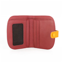 Dompet Lipat Kulit Sapi Asli Berkualitas Tinggi dengan Jendela ID Berjaring, Tempat Kartu Tipis, Dompet Uang, Grosir Logo Kustom, Hadiah untuk Pria Wanita