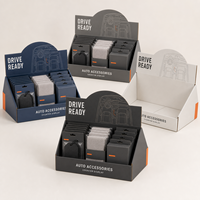 Boîtes de présentation PDQ personnalisées écologiques pour comptoir avec impression offset et pelliculage mat pour la vente au détail d'accessoires automobiles