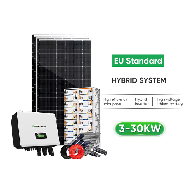 8kw 10kw 20kw 30kw 40kw Hybrid Solar System Lithium Battery Gel Battery Solar Panel Complete Set Kit