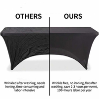 Housse de table rectangulaire extensible en spandex de couleur unie, assortie, de qualité supérieure, personnalisée, pour mariage, fête, banquet