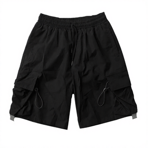 Summer American Style Trendy Loose Casual Versatile Plain Mid Waist Sporty Breathable Quick Dry Drawstring Nonwoven Men Cargo - Product Image 4