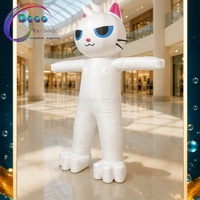 Mascotte géante gonflable en forme de chat blanc pour la promotion des centres commerciaux, la décoration d'événements, les spectacles et les expositions