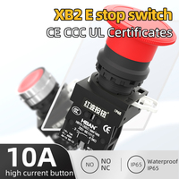 Interrupteur d'arrêt d'urgence HBY5 XB2 Spdt en plastique à rotation pour ascenseurs, bouton d'arrêt d'urgence rouge de 22 mm