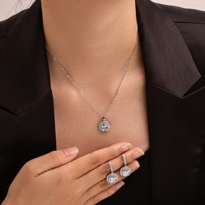 Parure de bijoux de fête en cuivre plaqué or avec perles brillantes, sertie clos, pour femme, bijoux de luxe et de mode - Product Image 2
