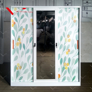Armoire métallique à 3 portes coulissantes en acier pour chambre de bébé, motif imprimé - Product Image 3