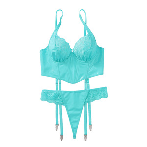 Hot Sales Patch Lace Transparent <b>Push</b> up Underwire Hot Sales Embroidery <b>Light</b> Fabric Non-Steel Ring Lingerie Set - Product Image 6