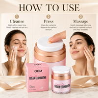 Crème à l'acide hyaluronique OEM ODM pour le visage, crème hydratante illuminante et éclaircissante pour le visage, avec logo personnalisé