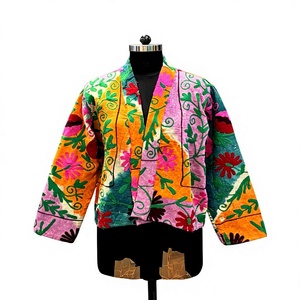 Multicolor Kantha Embroidered <b>Jacket</b> Handcrafted <b>Patchwork</b> Kantha <b>Jacket</b> Bohemian Embroidered <b>Patchwork</b> <b>Jacket</b> Indian Folk Art - Product Image 2