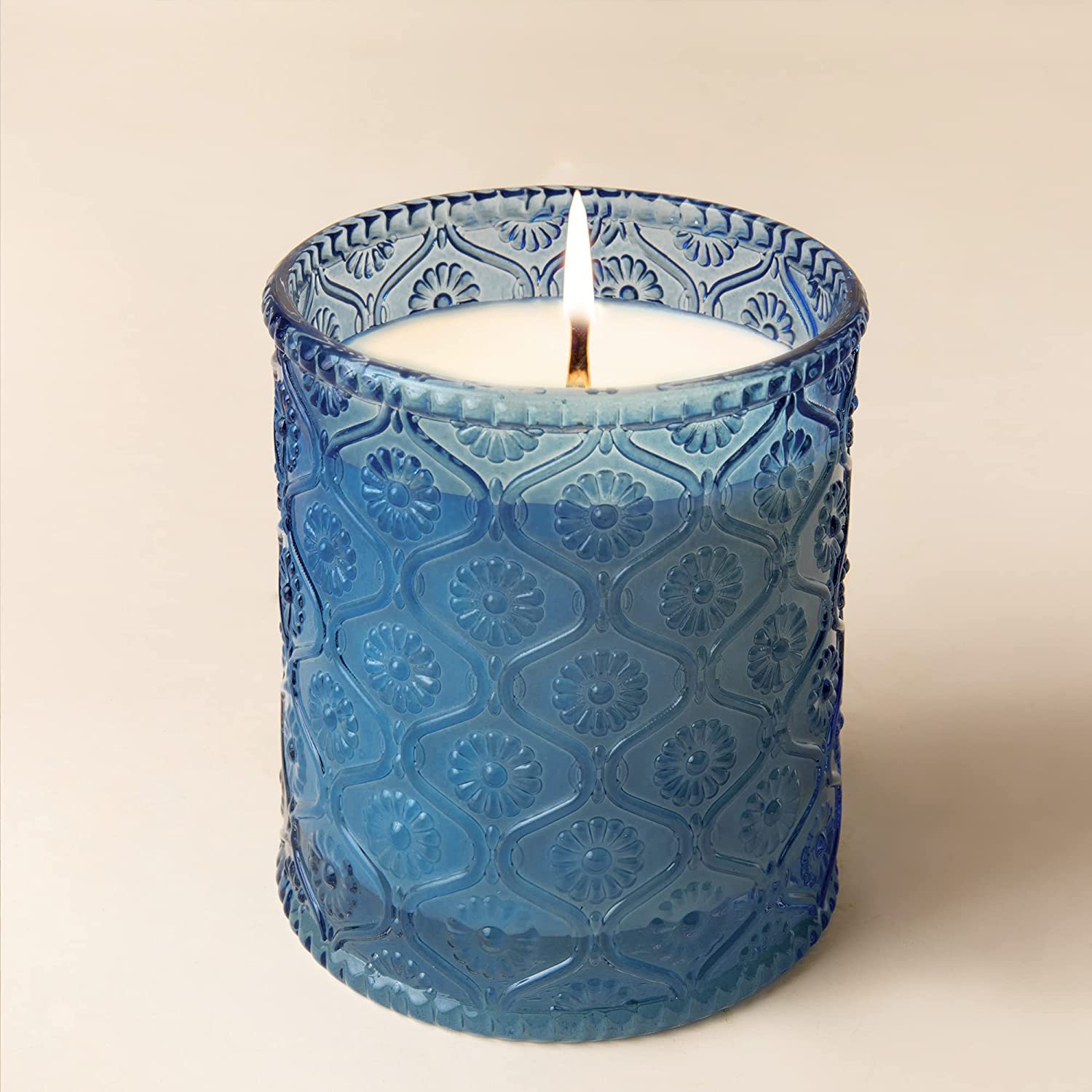 Citron Mint Scented Natural Wax Candle for Home 55 Hours Long Burning Candle Gift Glass Jar