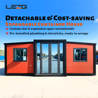 Maison conteneur pliable et extensible en kit, villa préfabriquée en acier léger avec salle de bain et cuisine pour appartement temporaire ou campement
