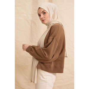 Écharpe en coton tricoté beige - Product Image 2