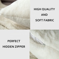 Housse de coussin en fourrure de lapin véritable, taie d'oreiller de luxe décorative pour la maison et le salon