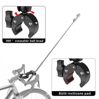 Bras articulé double tête Super Clamp avec pince réglable et support rotatif pour parapluie, moniteur, lumière LED, appareil photo reflex et studio photo