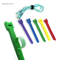 Couleur personnalisée Vert Olive Gris 12*150mm Attaches de Câble Réutilisable Réglable Crochet et Boucle Sangle Cordon Enveloppe Bande Attaches de Câble
