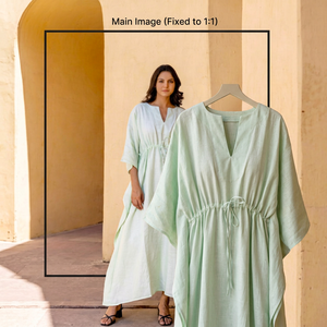 Vestido Maxi Boho de Lino Verde Claro con Cuello en V para Mujer, Vestido Largo Casual de Verano con Manga 3/4 y Cintura Elástica - Product Image 1