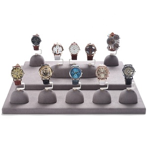 Digu màu xám hình bán nguyệt đồ trang sức và đồng hồ duy nhất hiển thị đứng thiết lập cho cửa hàng bán lẻ <span class=keywords><strong>Acrylic</strong></span> đồng hồ hiển thị chủ - Product Image 6